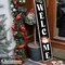 Welcome Sign for Front Door 47 x 9.8 Inch Standing Wooden Sign with 20 Interchangeable Icons